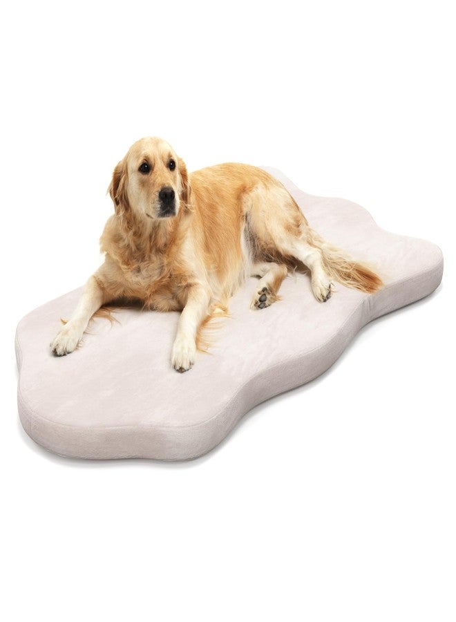 Giantex Memory Foam Dog Bed with Removable Washable Cover, Non-Slip Bottom, Egg Crate Foam Pet Sleeping Mat for Large Medium Dogs, 43 x 26 inch, Orthopedic Dog Bed Indoor Outdoor (Beige) - Image 1